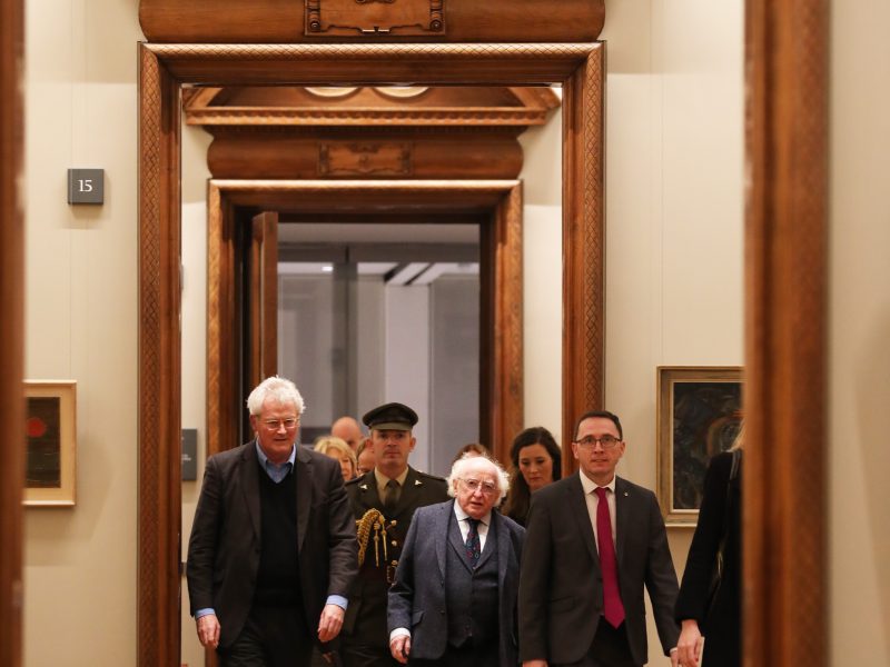 President Michael D. Higgins arriving at the National Gallery of Ireland