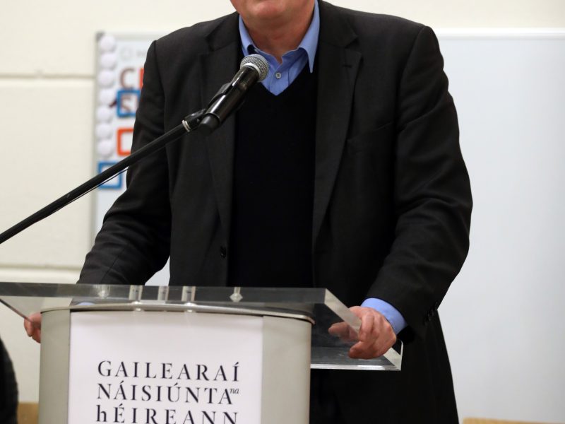 Seán Rainbird, Director of National Gallery of Ireland welcoming President Michael D.Higgins