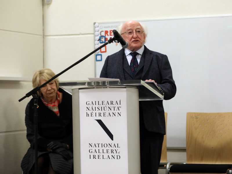 President Michael D. Higgins speaking at ARA Ireland's 40th anniversary, at the National Gallery of Ireland