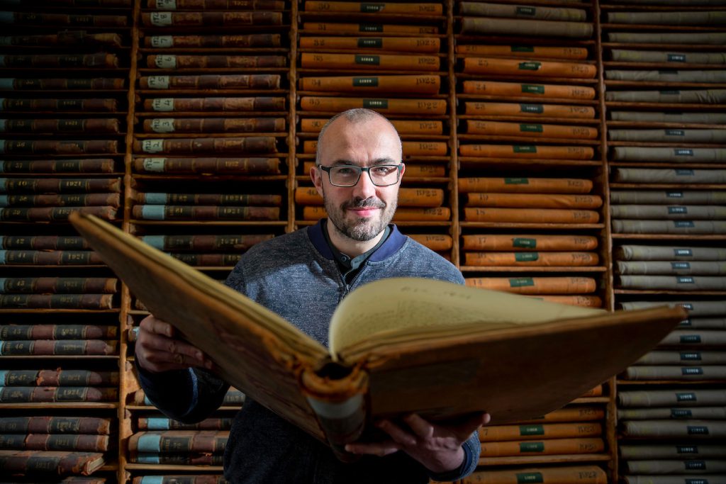 Historian Fin Dwyer, ARA Ireland Ambassador for Explore Your Archive 2019
