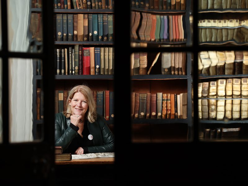Author, journalist and broadcaster, Flor MacCarthy, ARA Ireland's Ambassador for Explore Your Archive 2021, at Marsh's Library, © Marc O'Sullivan