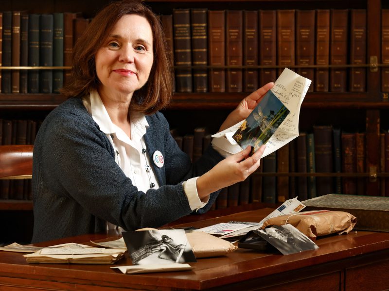 Journalist and author, Clodagh Finn, ARA Ireland's Explore Your Archive Ambassador 2023. Photo at Royal Irish Academy, © Marc O’Sullivan