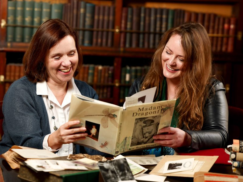 Journalist and author, Clodagh Finn (ARA Ireland EYA Ambassador 2023) and Niamh Ní Charra (ARA Ireland Communications and Campaigns Officer). Photo at Royal Irish Academy, © Marc O’Sullivan