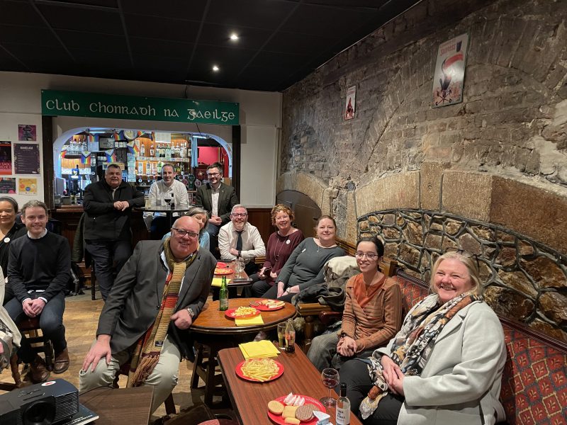 Some attendees at ARA Ireland's EYA 2022 launch at Club Chonradh na Gaeilge
